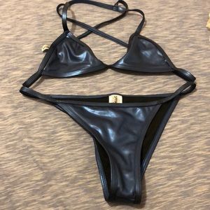 Metallic Blue Two Piece Bikini